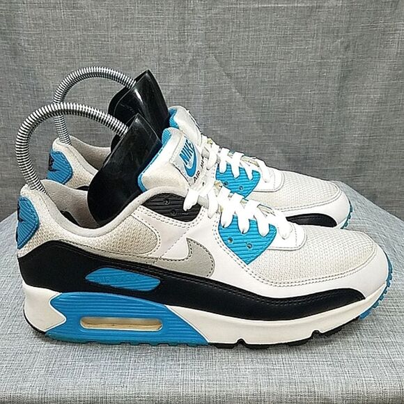 Nike Air Max 90 Retro Laser Blue 2020 CJ6779-100 Men's SZ 9.5 Blue / White / Blk - Picture 5 of 12